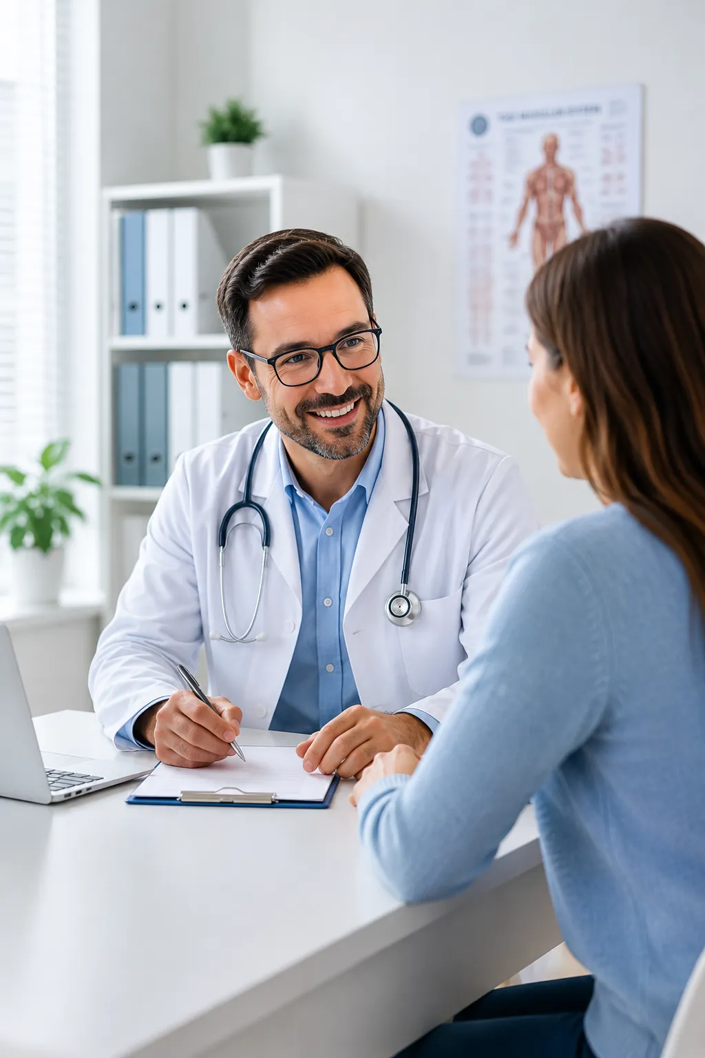 Proveedor de Salud Familiar listo para ayudar a los pacientes