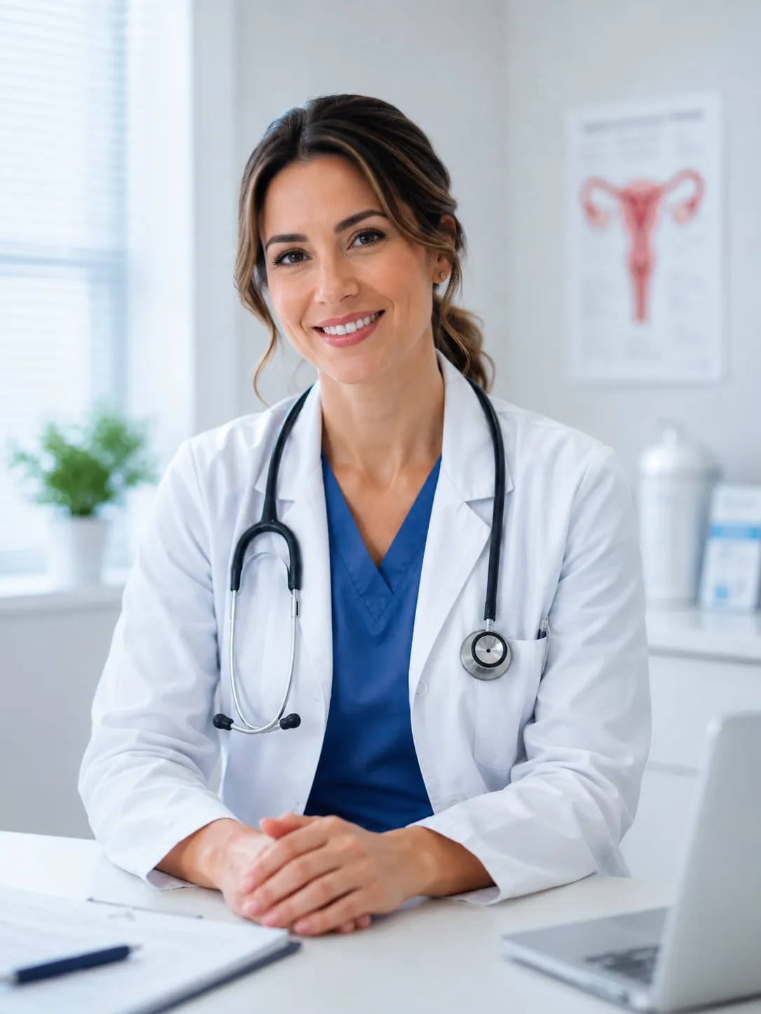 Profesional de la salud femenina lista para ayudar a las pacientes