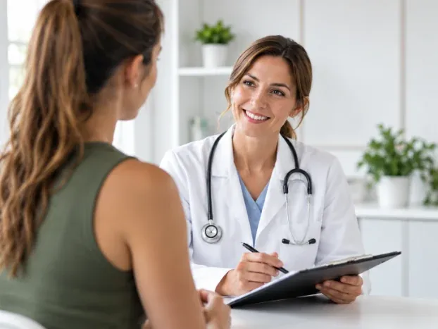 Physician consulting with a weight-management patient
